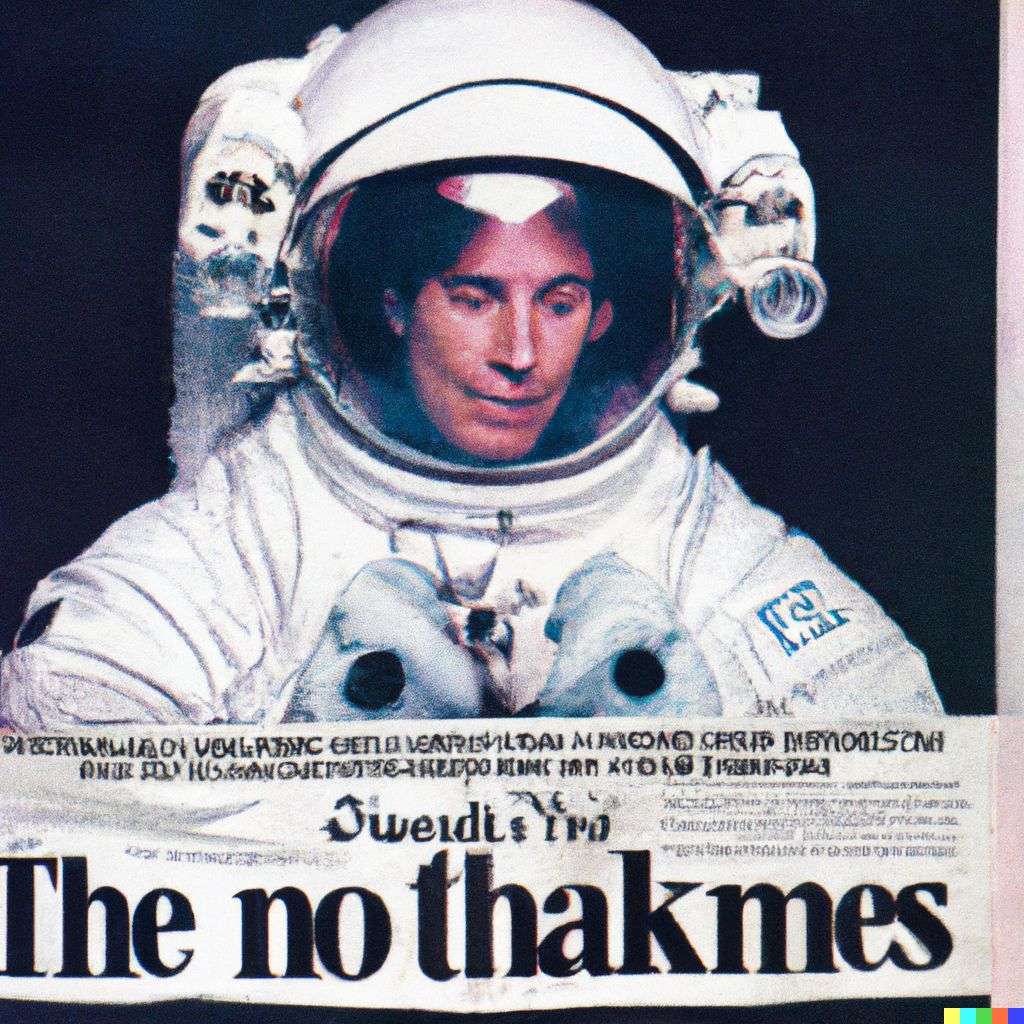 an astronaut, front page of The New York Times, 1990